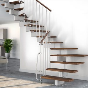 ЛМГО-30. Забежная металлическая лестница с деревянными ступеньками