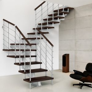 ЛМГО-100. Современная лестница из металла и дерева